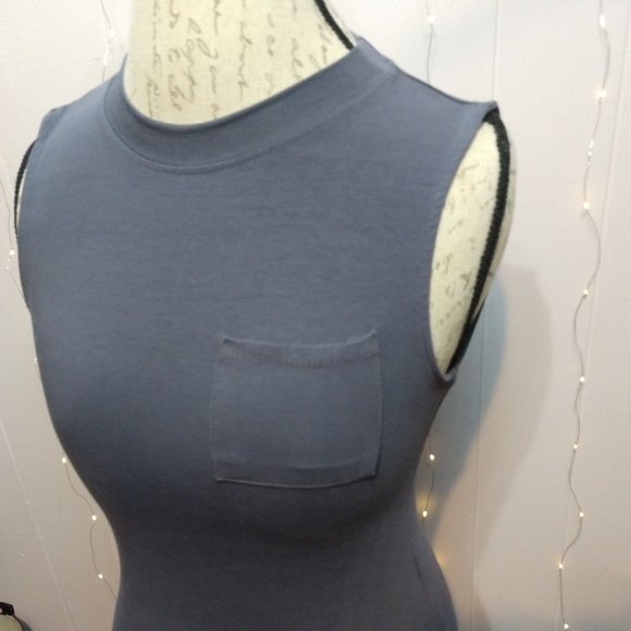 Cotton On Tops - Charcoal Gray Bodysuit with breast pocket